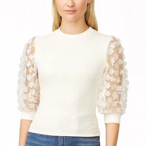 Amazon  statement sleeve top with embroidery 3-D flowers–‎ Size XS
